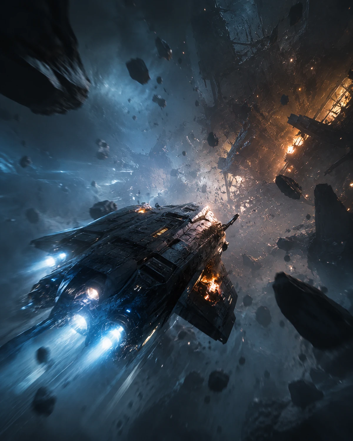 A cinematic sci-fi decision moment showing risk, consequence, and survival.